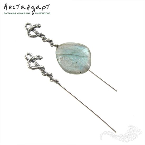 Подвеска-коннектор со штифтом Serpente Sterling Silver 51х8 мм, изображение 2