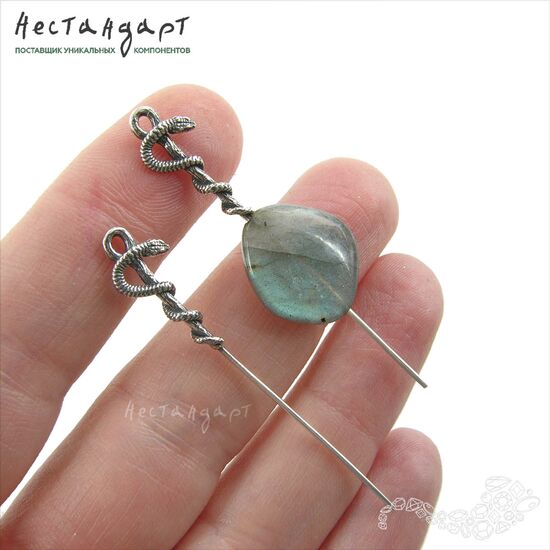 Подвеска-коннектор со штифтом Serpente Sterling Silver 51х8 мм, изображение 3