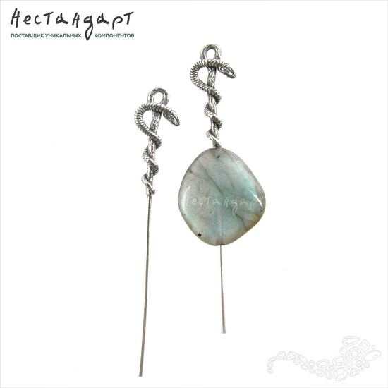 Подвеска-коннектор со штифтом Serpente Sterling Silver 51х8 мм, изображение 4