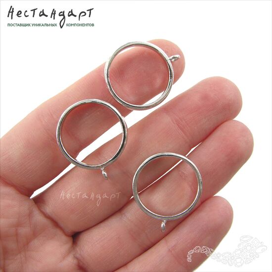 Основа для кольца с петлей Rhodium Plated (17), изображение 2