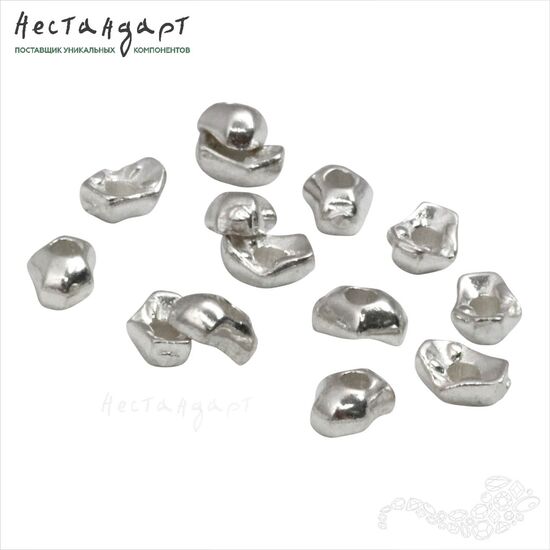 Чашечки для бусин Froissé Sterling Silver 4,7х3,5 мм, изображение 4