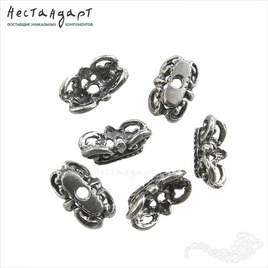 Чашечки для бусин Baroque Jar Sterling Silver 11х7 мм, изображение 3