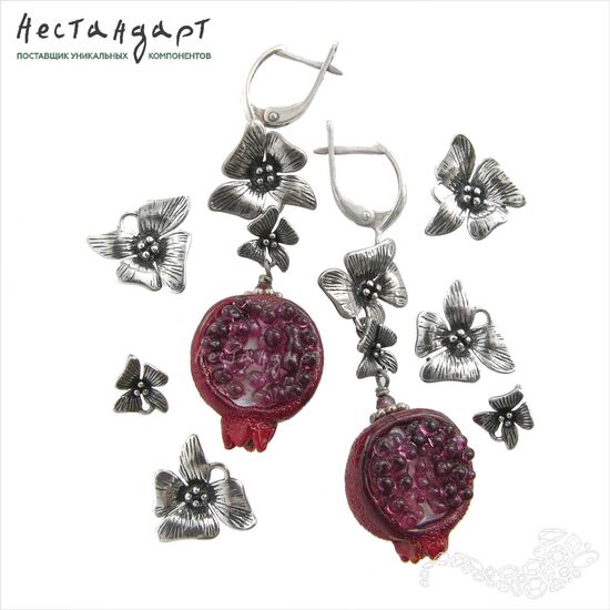 Коннектор Orchid Sterling Silver 13х15 мм, изображение 3