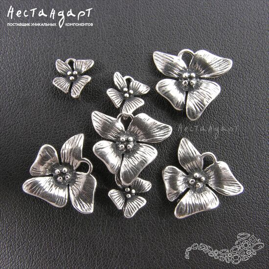 Коннектор Orchid Sterling Silver 13х15 мм, изображение 4