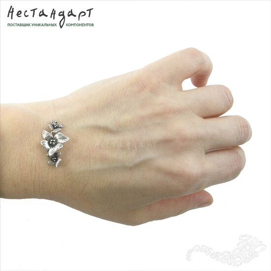 Коннектор Orchid Sterling Silver 13х15 мм, изображение 7