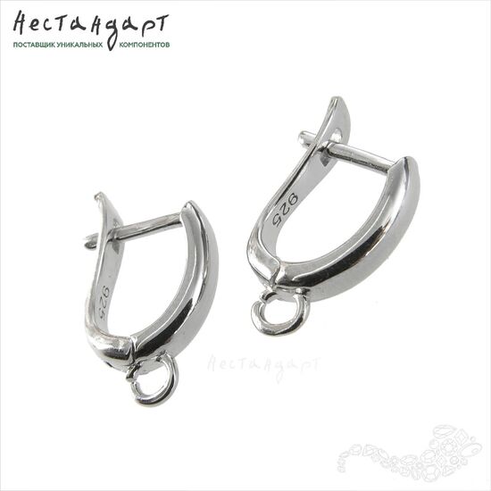 Швензы Fashionable Sterling Silver Rhodium Plated 15х3 мм (пара)