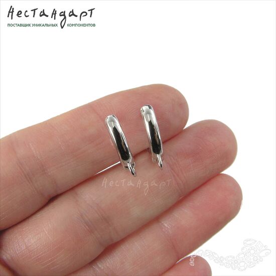 Швензы Fashionable Sterling Silver Rhodium Plated 15х3 мм (пара), изображение 3