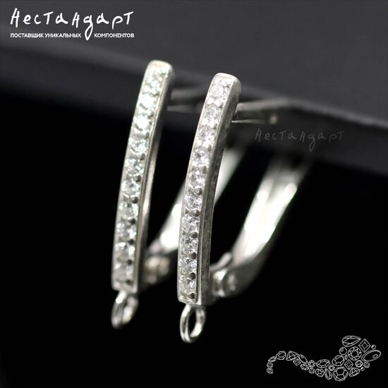 Швензы Classico Fianita Sterling Silver 18 мм (пара)
