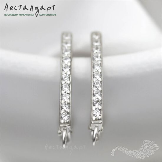 Швензы Classico Fianita Sterling Silver 18 мм (пара), изображение 2