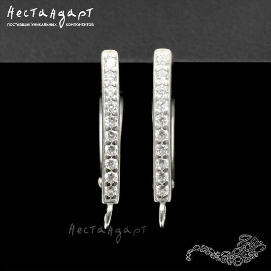 Швензы Classico Fianita Sterling Silver 18 мм (пара), изображение 3