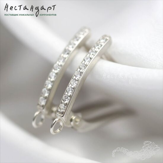 Швензы Classico Fianita Sterling Silver 18 мм (пара), изображение 4
