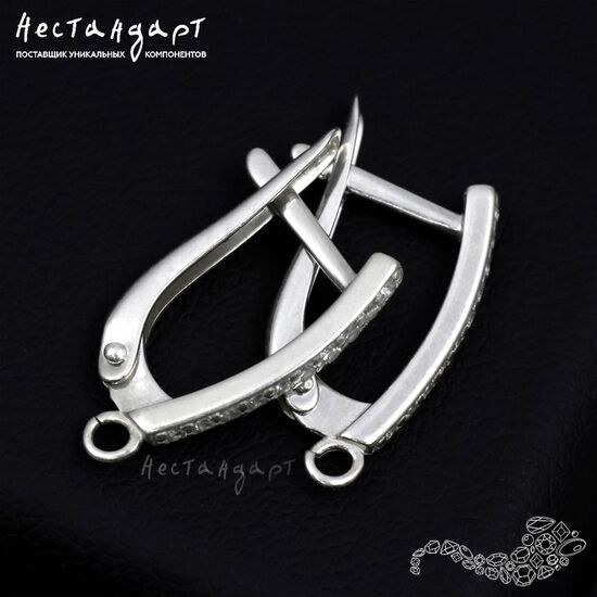 Швензы Classico Fianita Sterling Silver 18 мм (пара), изображение 5