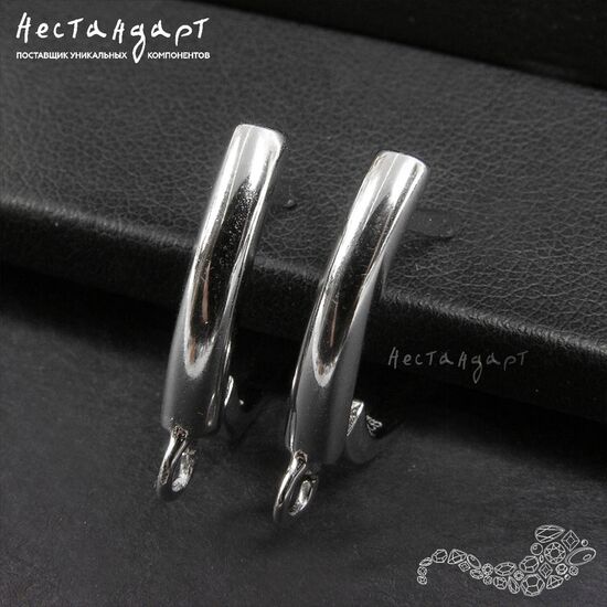 Швензы Stripe Sterling Silver Rhodium Plated 19х3 мм (пара), изображение 2