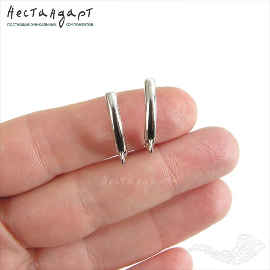 Швензы Stripe Sterling Silver Rhodium Plated 19х3 мм (пара), изображение 3