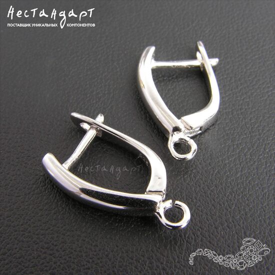 Швензы Stripe Sterling Silver Rhodium Plated 19х3 мм (пара), изображение 4