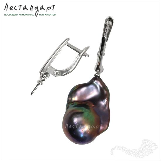 Швензы c пустышкой Comet Sterling Silver Rhodium Plated 23 мм (пара), изображение 2