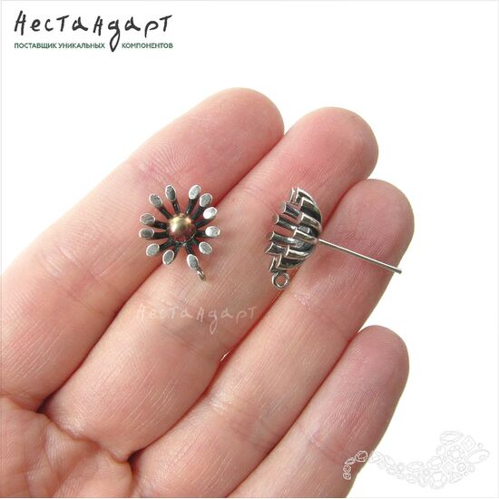 Основы для пусет Passiflora Sterling Silver 15x13 мм, изображение 2