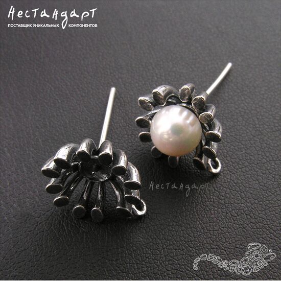 Основы для пусет Passiflora Sterling Silver 15x13 мм, изображение 3