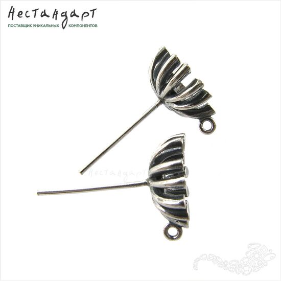 Основы для пусет Passiflora Sterling Silver 15x13 мм, изображение 4