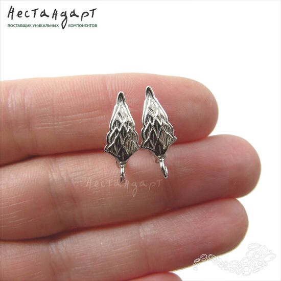 Швензы Middle-Earth Rhodium Plated Plated 17х7 мм (пара), изображение 2