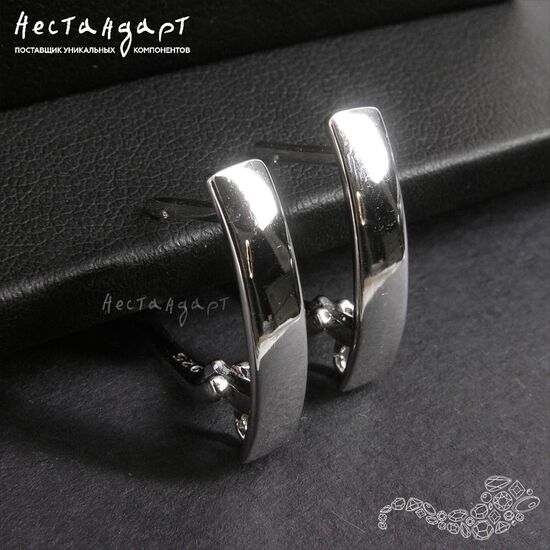 Швензы Tavola Sterling Silver Rhodium Plated 18х4 мм (пара), изображение 2