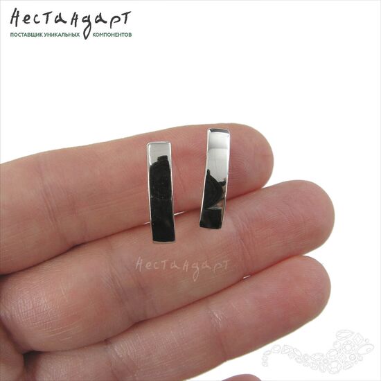 Швензы Tavola Sterling Silver Rhodium Plated 18х4 мм (пара), изображение 3