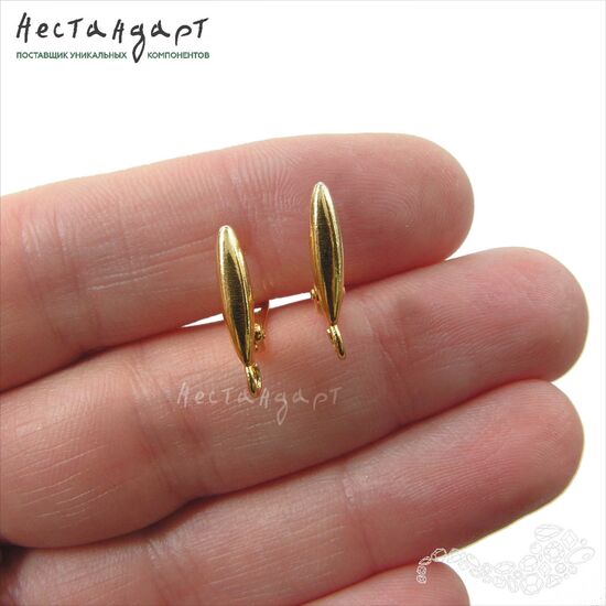 Швензы Cane Gold Plated 15х2,5 мм (пара), изображение 2