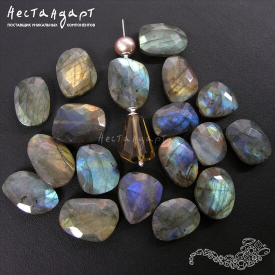 Лабрадор натуральный Magnifier с огранкой 16х11-21х16 мм, изображение 5