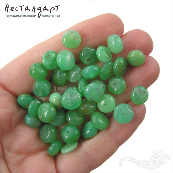 Хризопраз натуральный рондель 6-11 мм (уп. 7 шт), изображение 3