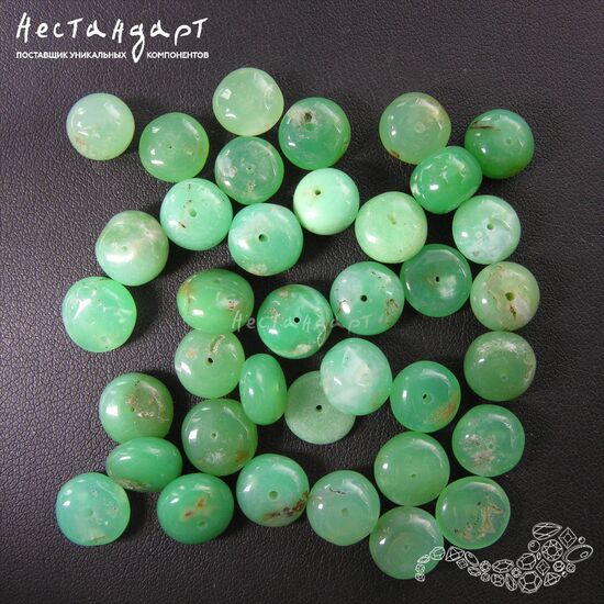Хризопраз натуральный рондель 6-11 мм (уп. 7 шт), изображение 4