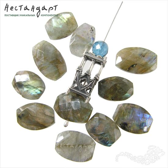 Лабрадор натуральный с крупным гранением 9х12-12х16 мм, изображение 2