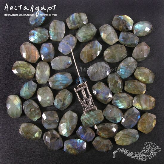 Лабрадор натуральный с крупным гранением 9х12-12х16 мм, изображение 3