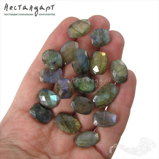 Лабрадор натуральный с крупным гранением 9х12-12х16 мм, изображение 4