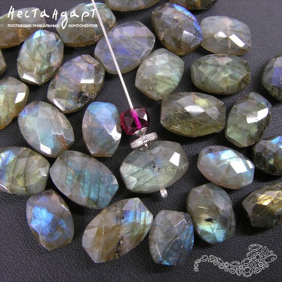 Лабрадор натуральный с крупным гранением 9х12-12х16 мм, изображение 5