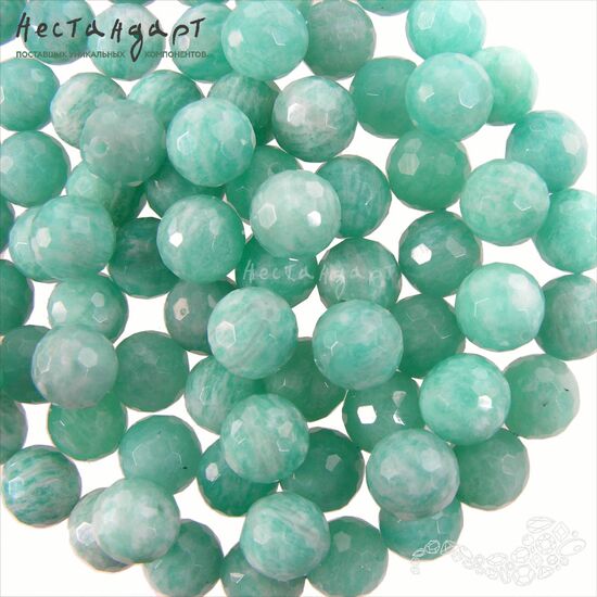 Амазонит натуральный шар с огранкой 10 мм, изображение 2