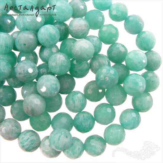 Амазонит натуральный шар с огранкой 10 мм, изображение 4