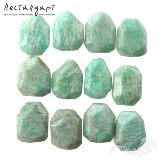 Амазонит натуральный Teal Cushion 20х15 мм, изображение 4