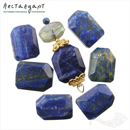 Лазурит натуральный с пиритом Lapis Cushion 19-21 мм