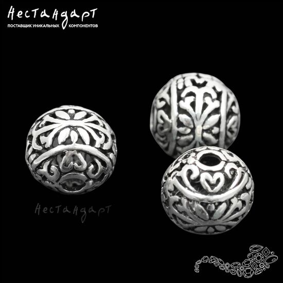 Бусина Antiqued Ball Sterling Silver 10 мм, изображение 2