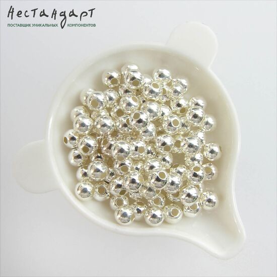 Бусина Round Sterling Silver 4 мм