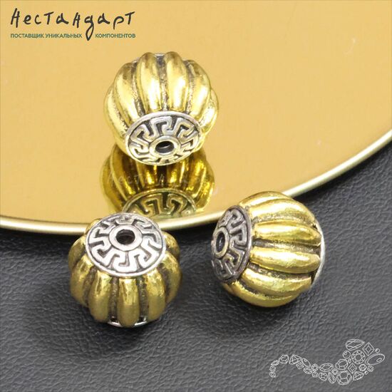 Бусина Bimetallic Plissés 12 мм, изображение 3