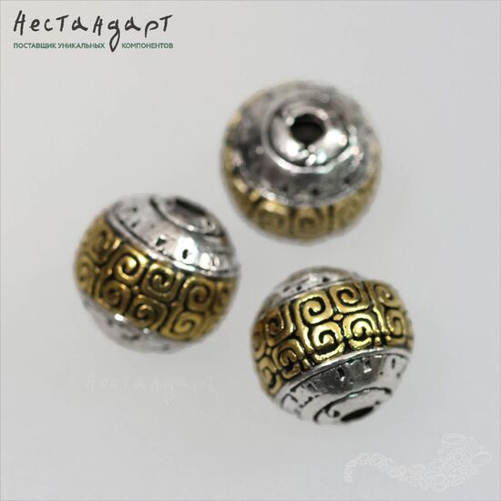 Бусина Bimetallic Meander 8 мм, изображение 3