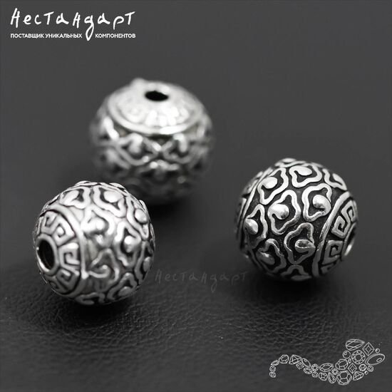 Бусина Indonesian Sterling Silver 10 мм, изображение 4