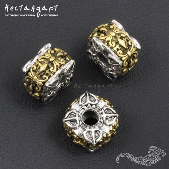 Бусина Bimetallic Fleur-de-Lis 11x7,8 мм