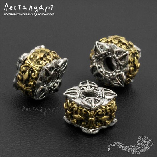 Бусина Bimetallic Fleur-de-Lis 11x7,8 мм, изображение 2