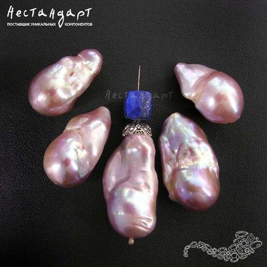 Жемчуг натуральный Baroque Dusty Rose 24-29 мм, изображение 3