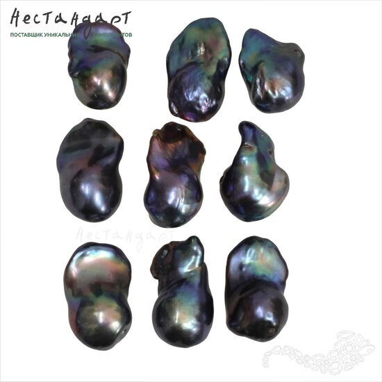 Жемчуг натуральный Baroque Black Peacock 20-25 мм