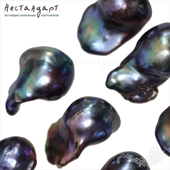 Жемчуг натуральный Baroque Black Peacock 20-25 мм, изображение 7