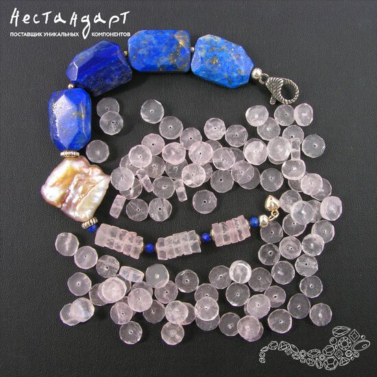 Кварц натуральный розовый рондель с огранкой 8 мм (уп. 10 шт.), изображение 2