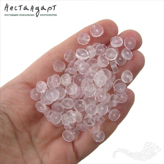 Кварц натуральный розовый рондель с огранкой 8 мм (уп. 10 шт.), изображение 3